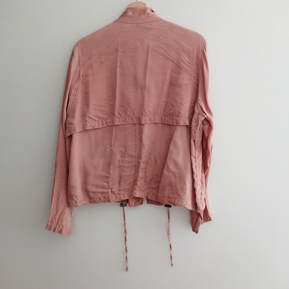 Rails Rowan Utility Jacket in Blush Pink Cupro Cinch Hem Cargo Pockets Large - Picture 6 of 17